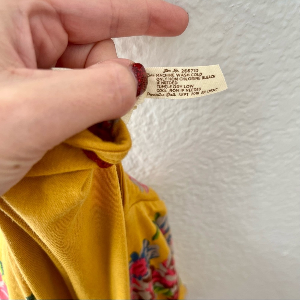 Matilda Jane Alana Jersey Knit Floral Maxi Wrap Dress Mustard Women's Small - Picture 11 of 12